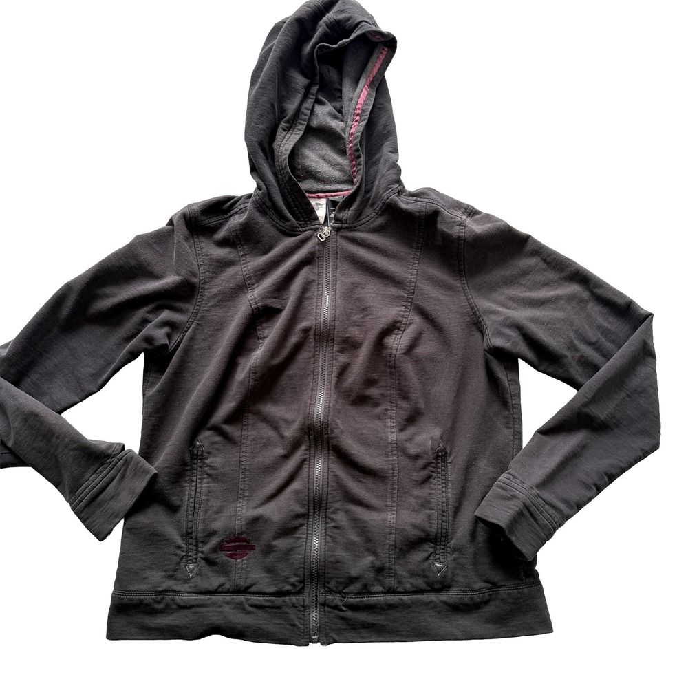 Harley Davidson Zip Hoodie XL Black, Bar Shield Logo, Biker, Grunge Hooded Top